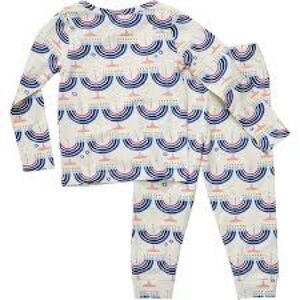 Pink Chicken Rainbow Menorah Hanukkah Kids Pajama Set